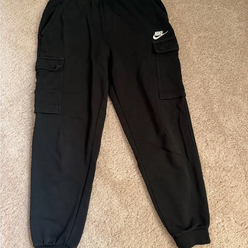 Nike Black Kids Cargo Joggers with Logo